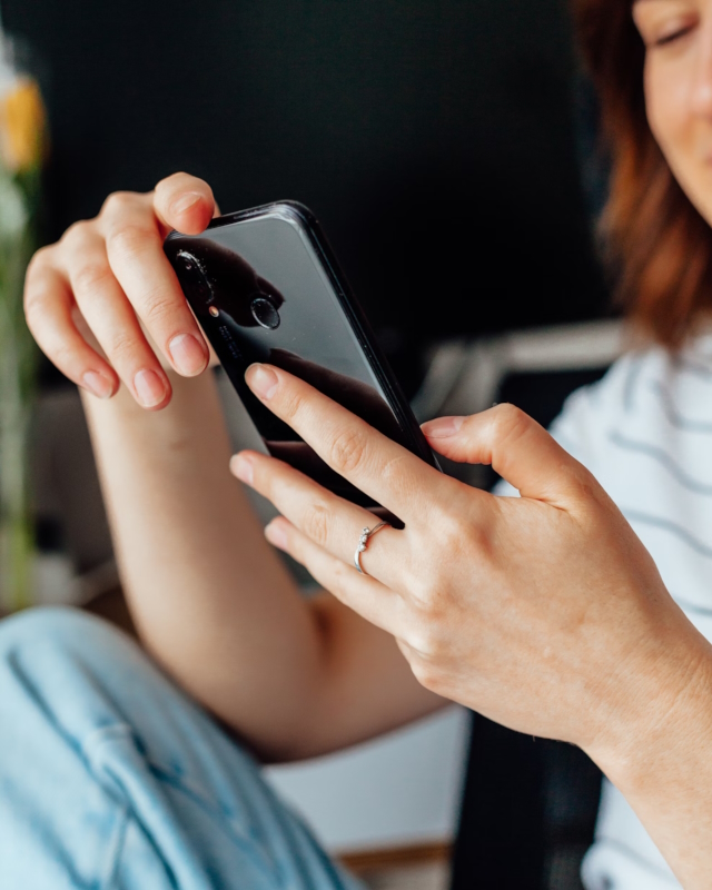 person holding cellphone